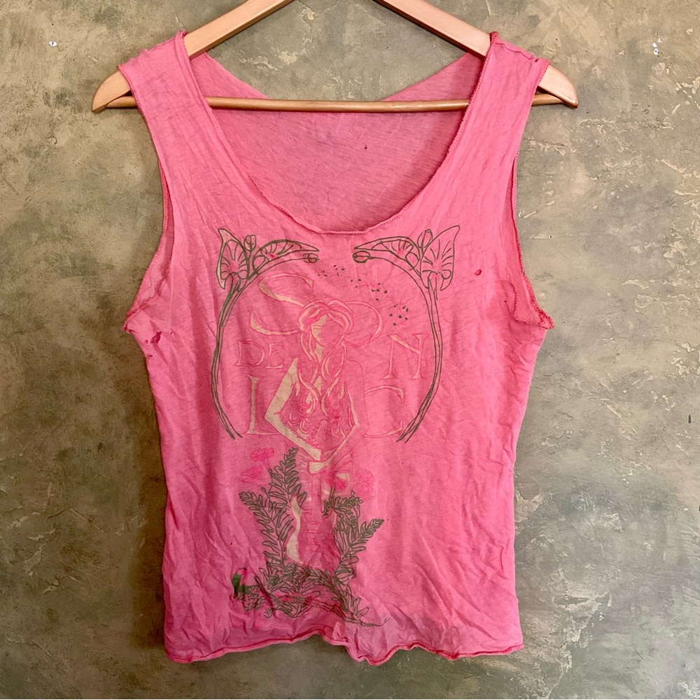 Vintage Y2K Urban Outfitters Damsel Natural Witch Graphic Sleeveless Tee